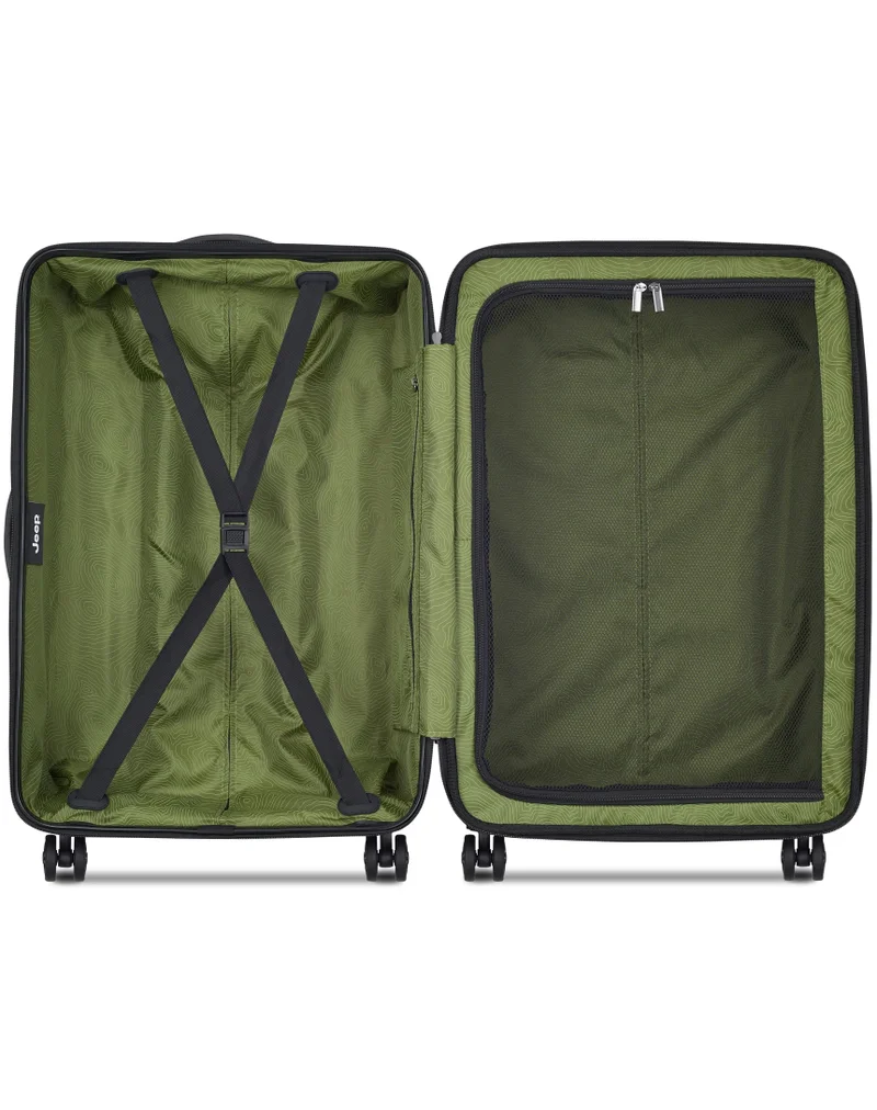 Jeep  JH004C 68 Cm 4-Double Wheeled Hardcase Expandable Check-In Luggage Trolley - Black  | Best Price UAE